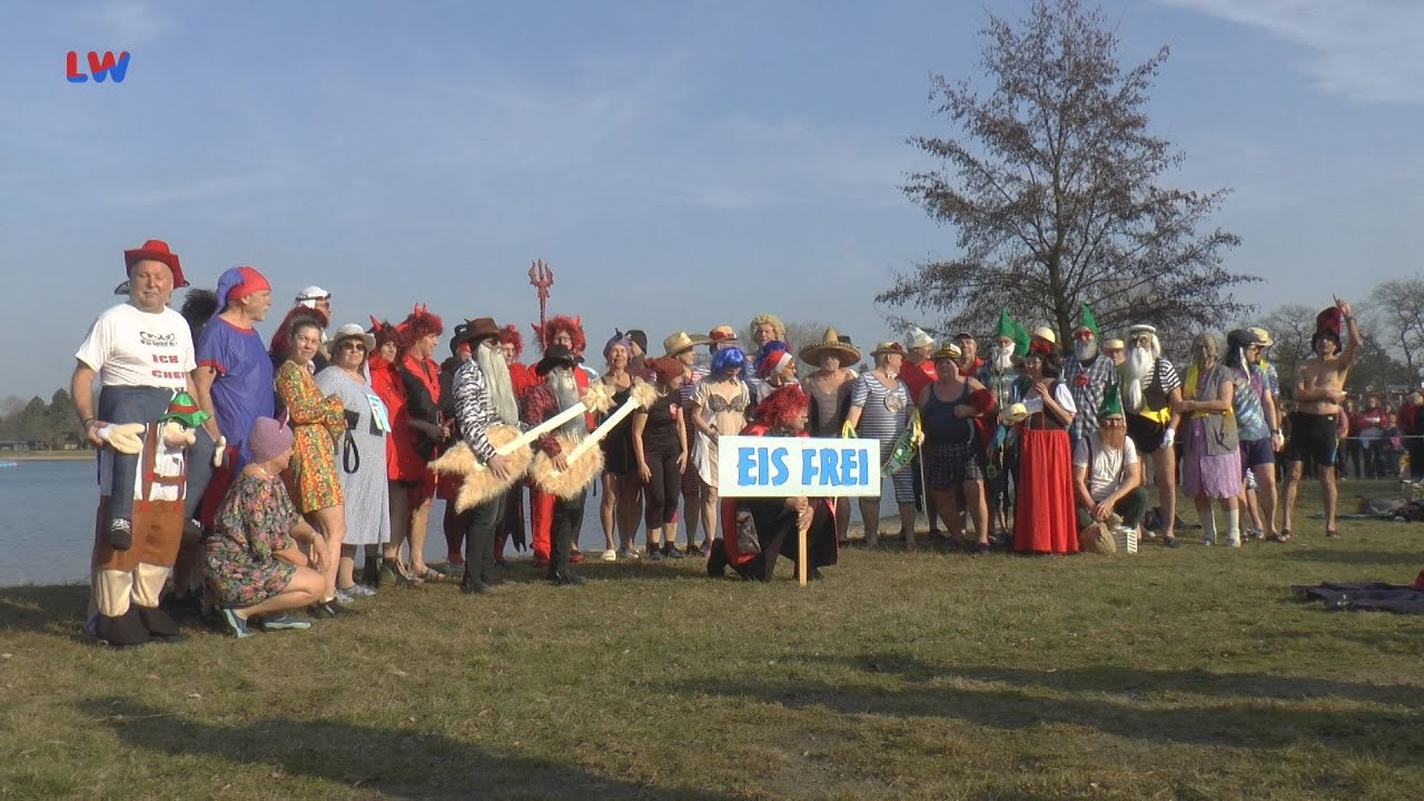 Falkenberg/E.: Närrisches Eisbaden am Kiebitz