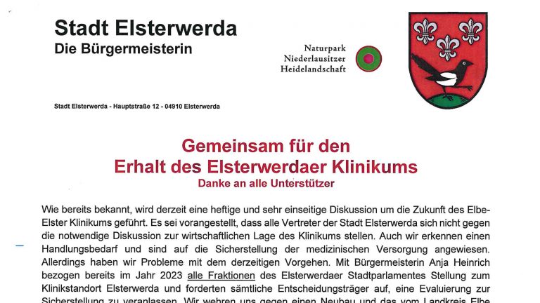 Elsterwerda: Offener Brief in Sachen Elbe-Elster-Klinikum