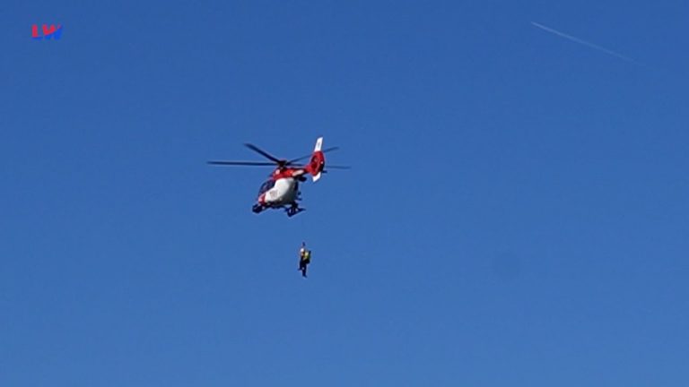 Bautzen: Wasserrettung per Hubschrauber