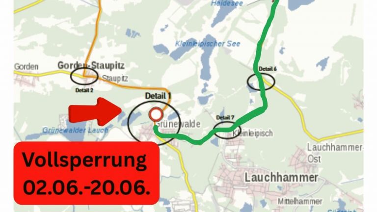 Gründewalde/Staupitz: L63 ab Montag voll gesperrt