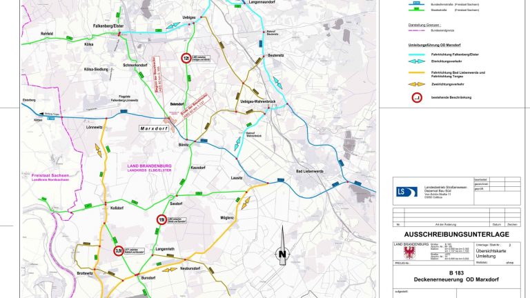 Marxdorf: Ortsdurchfahrt B183 ab 16.06. gesperrt