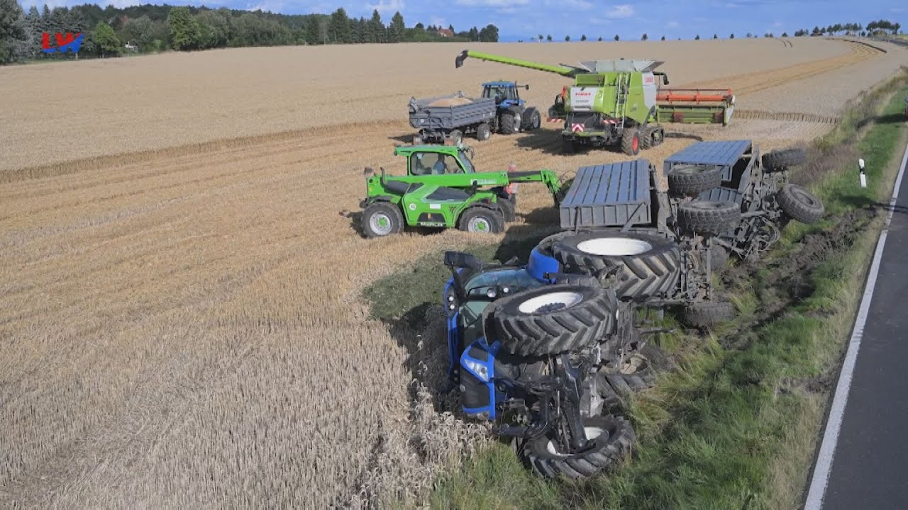Spitzkunnersdorf: LKW rammt Traktor
