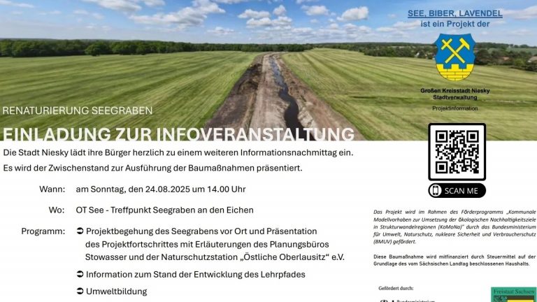 Niesky: Die Zukunft des Seegrabens – Informationsveranstaltung am 24. August