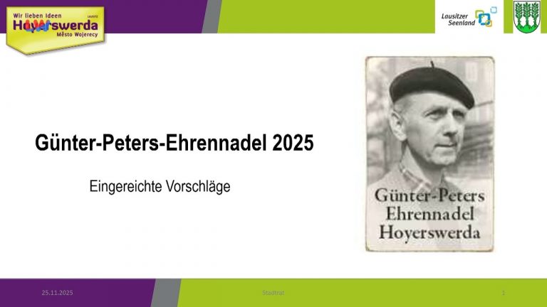 Hoyerswerda: Günter-Peters-Ehrennadel vergeben