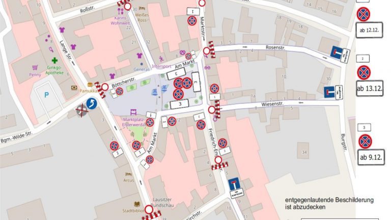 Elsterwerda/Finsterwalde: Verschiedene Sperrungen am Wochenende