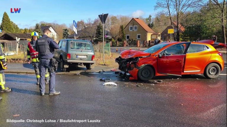 Spremberg OT Trattendorf: Verkehrsunfall auf der Kraftwerkstraße