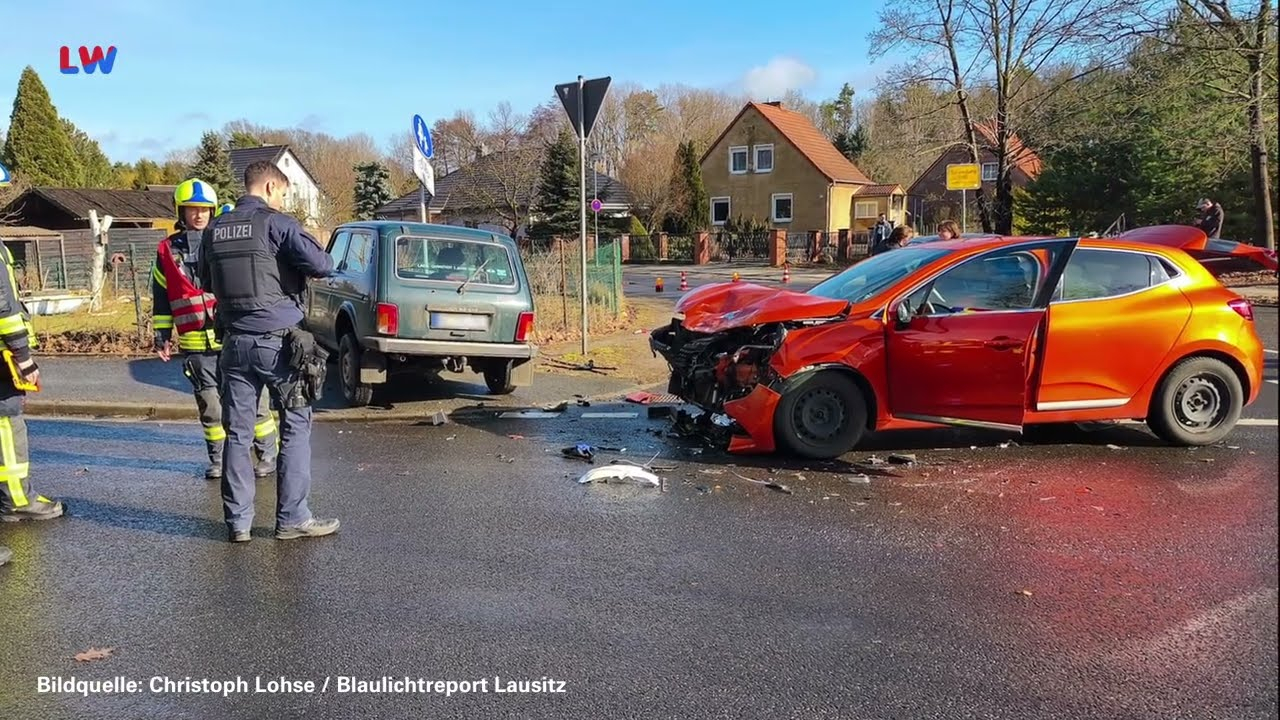 Spremberg OT Trattendorf: Verkehrsunfall auf der Kraftwerkstraße