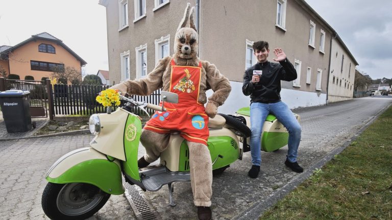 Lausitz: Unterwegs mit dem Osterhasen aus Hirschfeld
