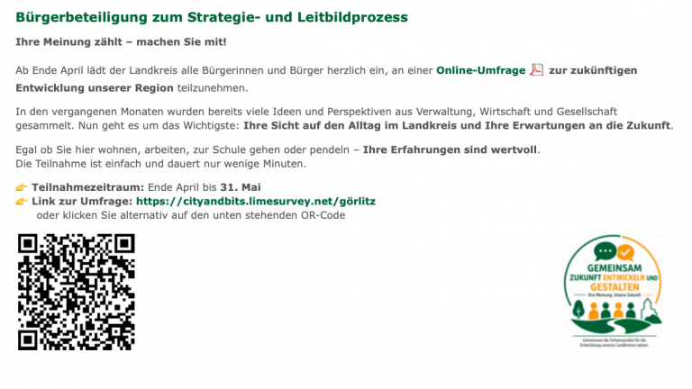 LK Görlitz: Umfrage zur Entwicklung noch bis Ende des Monats
