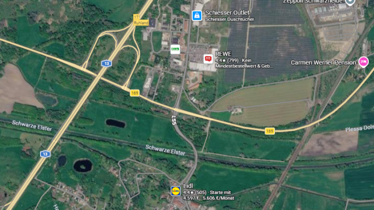 Ruhland/Schwarzheide: Vollsperrung auf der B169