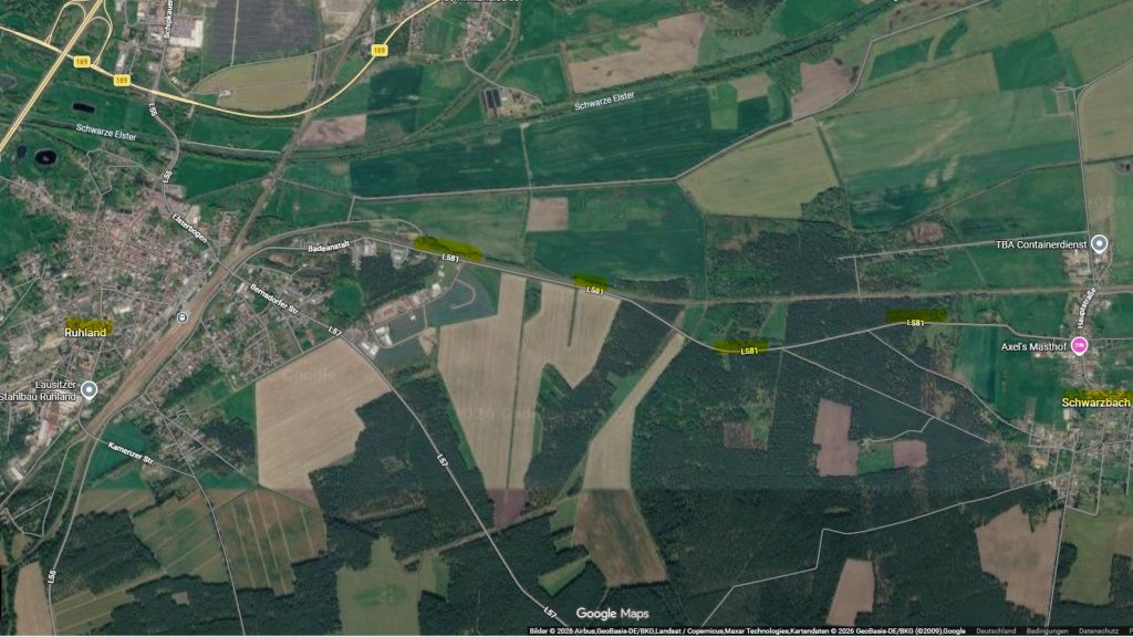 Ruhland/Schwarzheide: Vollsperrung der L 581