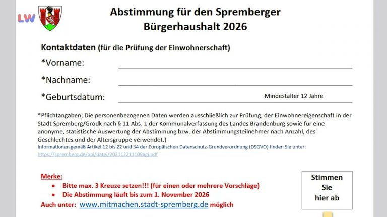 Spremberg: Abstimmung über Bürgerhaushalt gestartet