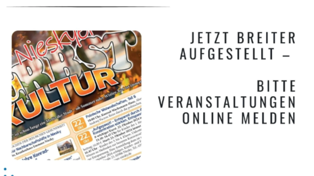 Niesky: Veranstaltungskalender kehrt zurück