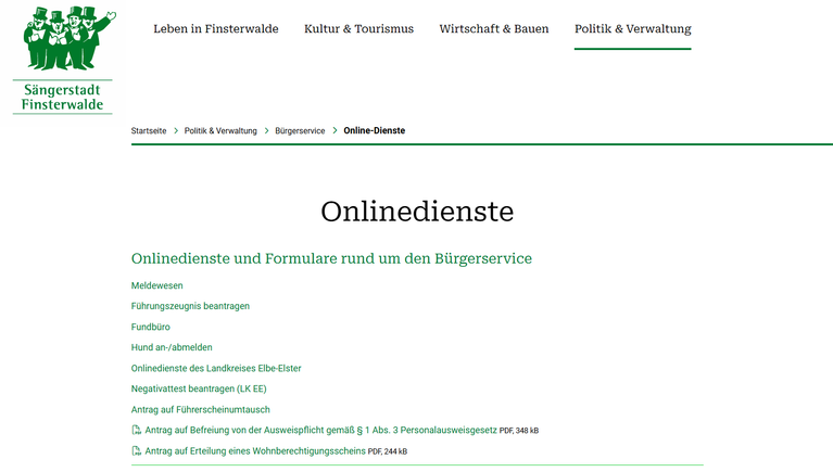 Finsterwalde: Wohnsitz jetzt digital anmelden