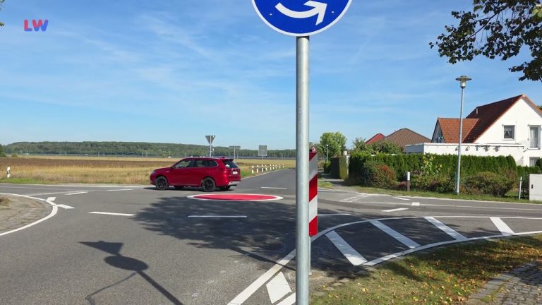 Hoyerswerda OT Bröthen: Minikreisverkehr geht in Betrieb