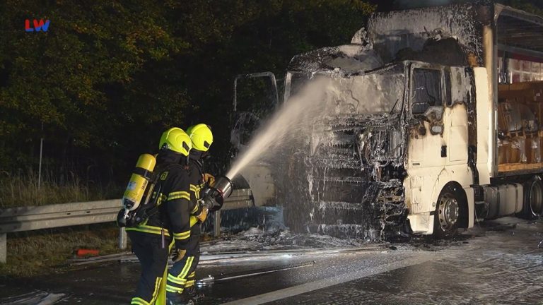 Ohorn: LKW-Brand auf der A4